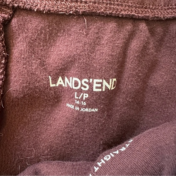 Bundle of 2 Lands’ End Sport Knit Straight Pants Maroon Charcoal Gray LP - Picture 8 of 9